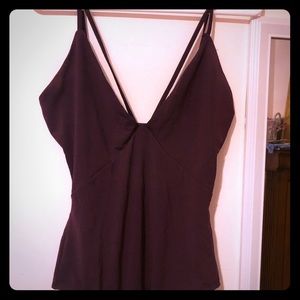 Deep purple strappy bodysuit